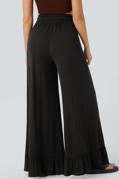 Freya Ruffled Wide Leg Pants with Pockets