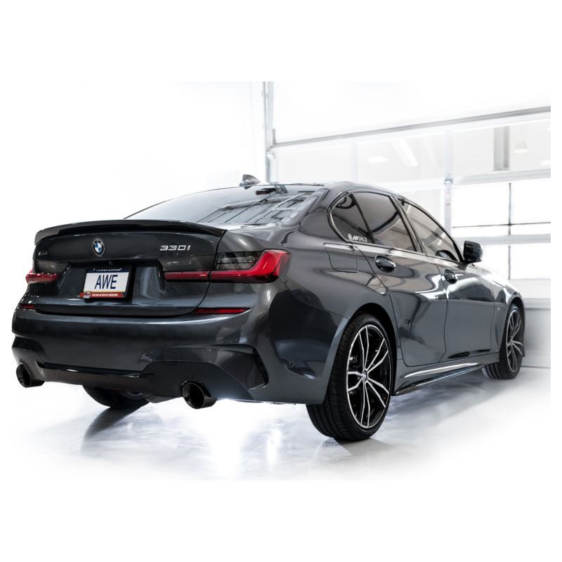 AWE 19-23 BMW 330i / 21-23 BMW 430i Base G2X Touring (Excl.Conv) Axle Back Exhaust - Diamond Black NP Motorsports