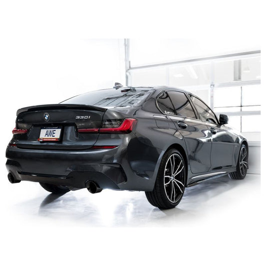 AWE 19-23 BMW 330i / 21-23 BMW 430i Base G2X Touring (Excl.Conv) Axle Back Exhaust - Diamond Black NP Motorsports