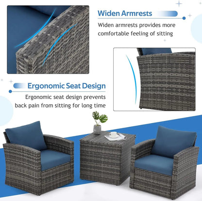 Seven Piece Outdoor Patio Furniture Set with Storage-2