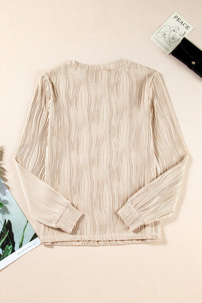 Ariana Texture Drop Shoulder Long Sleeve Top