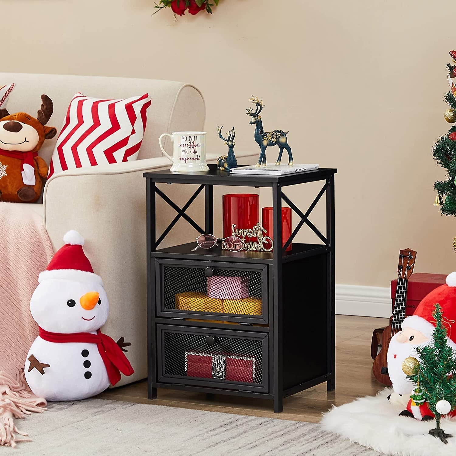 X-Design Retro Black Nightstand ShipItFurniture