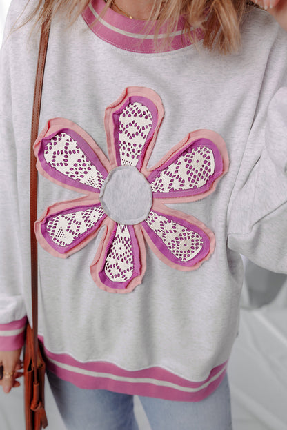 Caroline Flower Crew Neck Sweatshirt