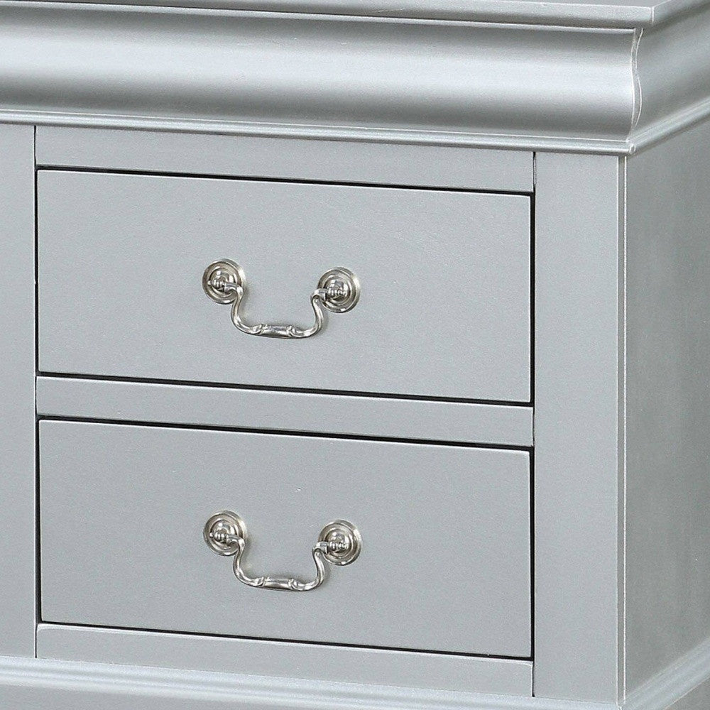 24" White Wood Two Drawer Nightstand Homeroots