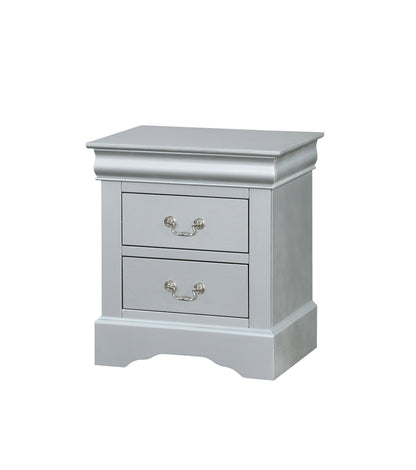24" White Wood Two Drawer Nightstand Homeroots