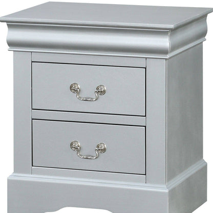 24" White Wood Two Drawer Nightstand Homeroots