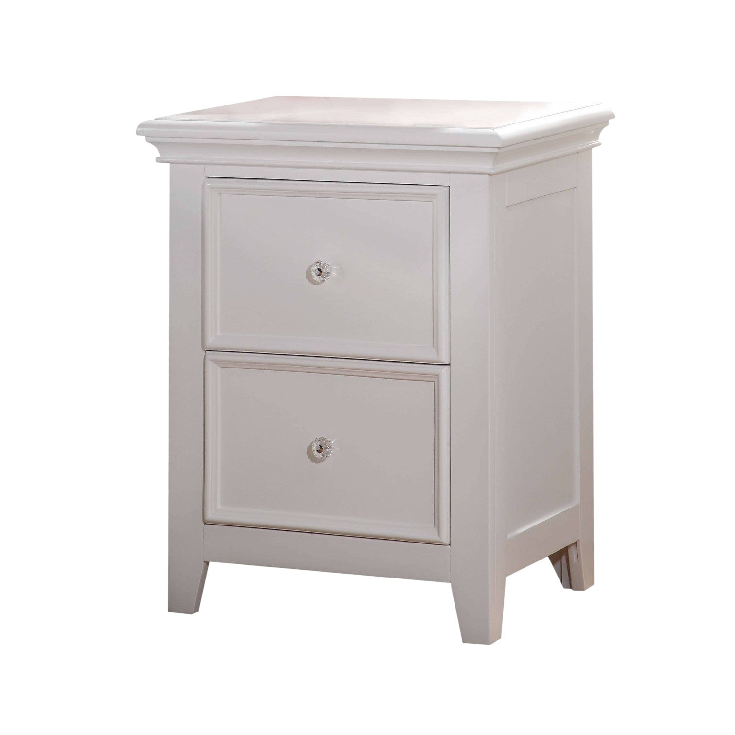27" White Two Drawers Nightstand Homeroots