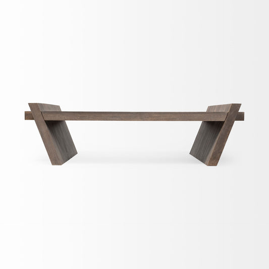 59" Brown Wood Coffee Table
