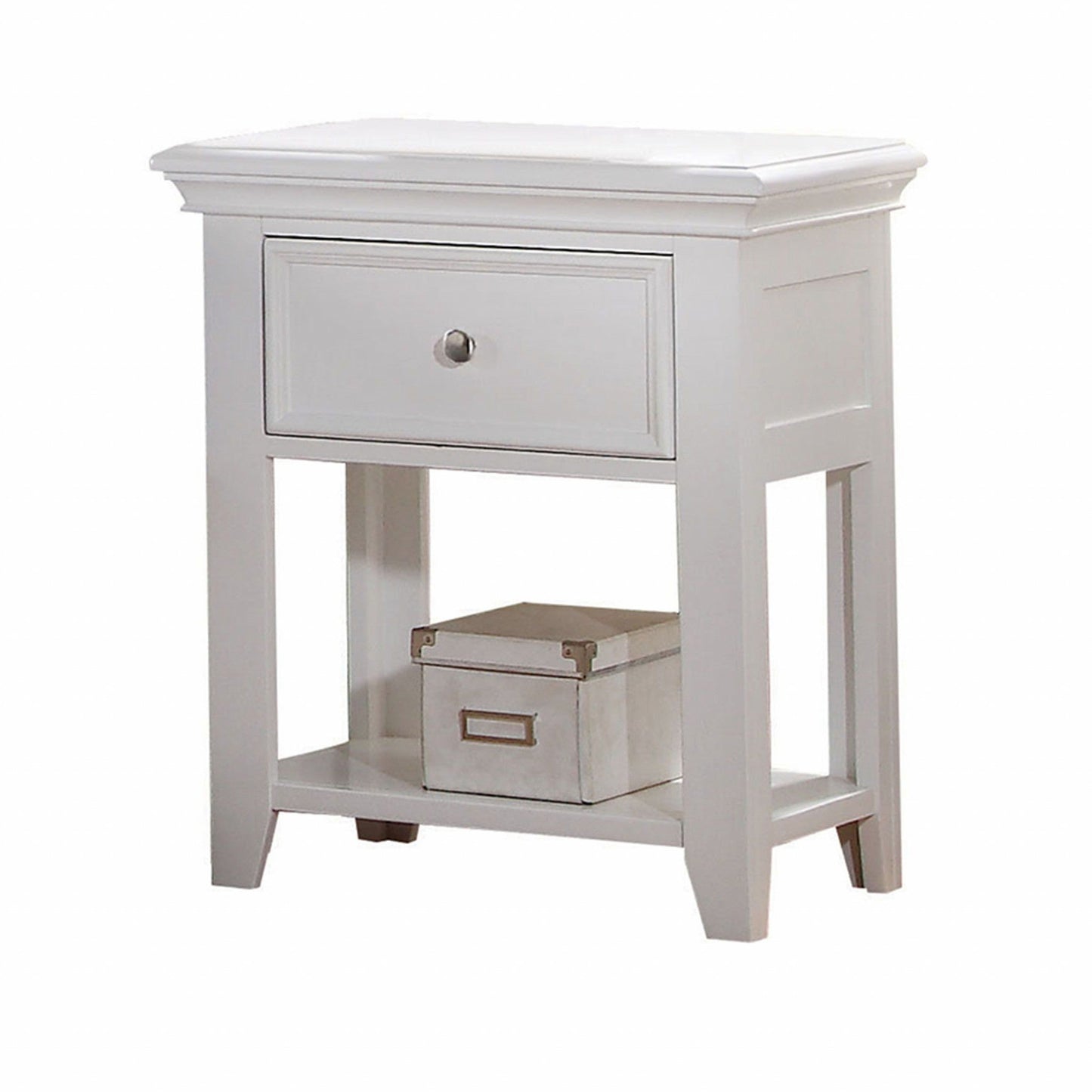27" White One Drawer Nightstand Homeroots