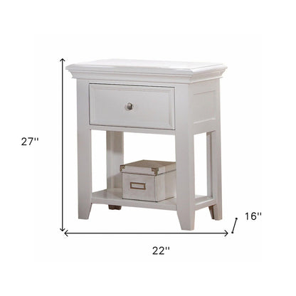 27" White One Drawer Nightstand Homeroots