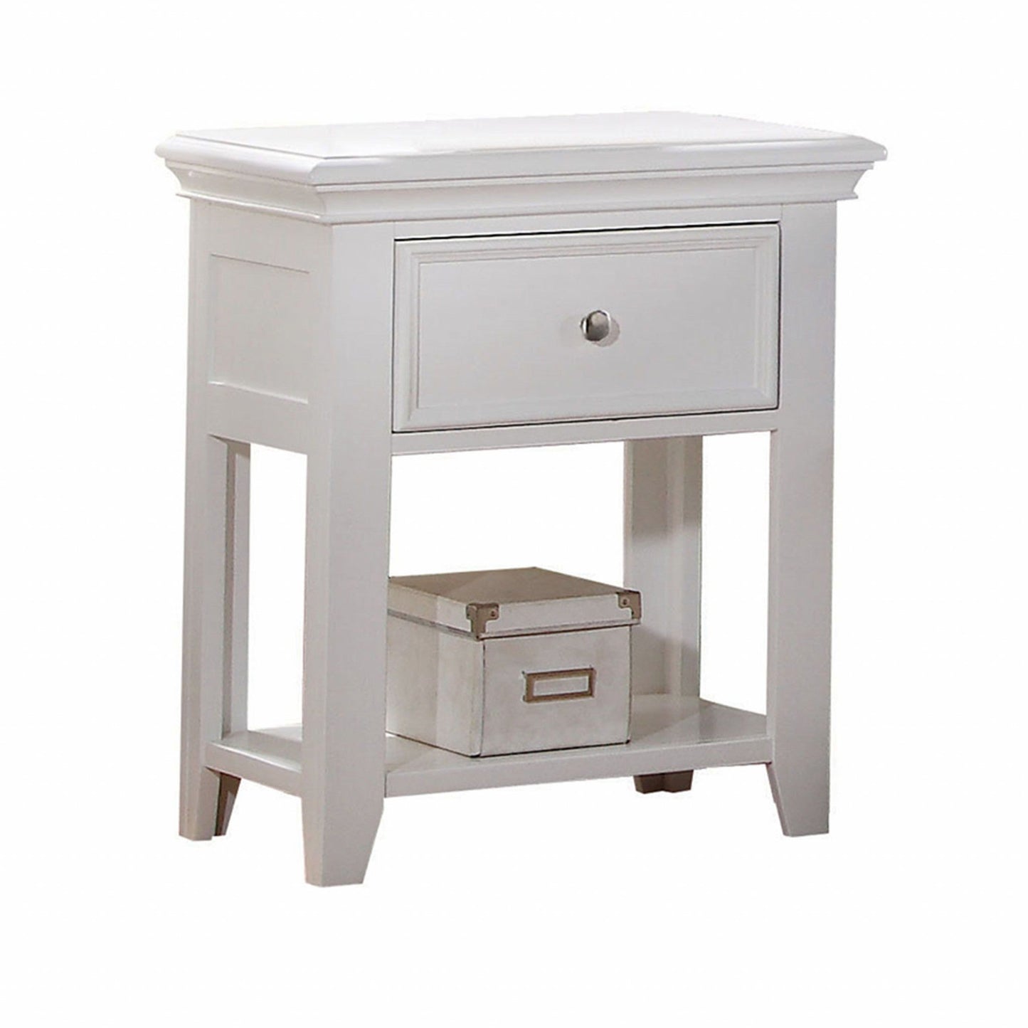 27" White One Drawer Nightstand Homeroots