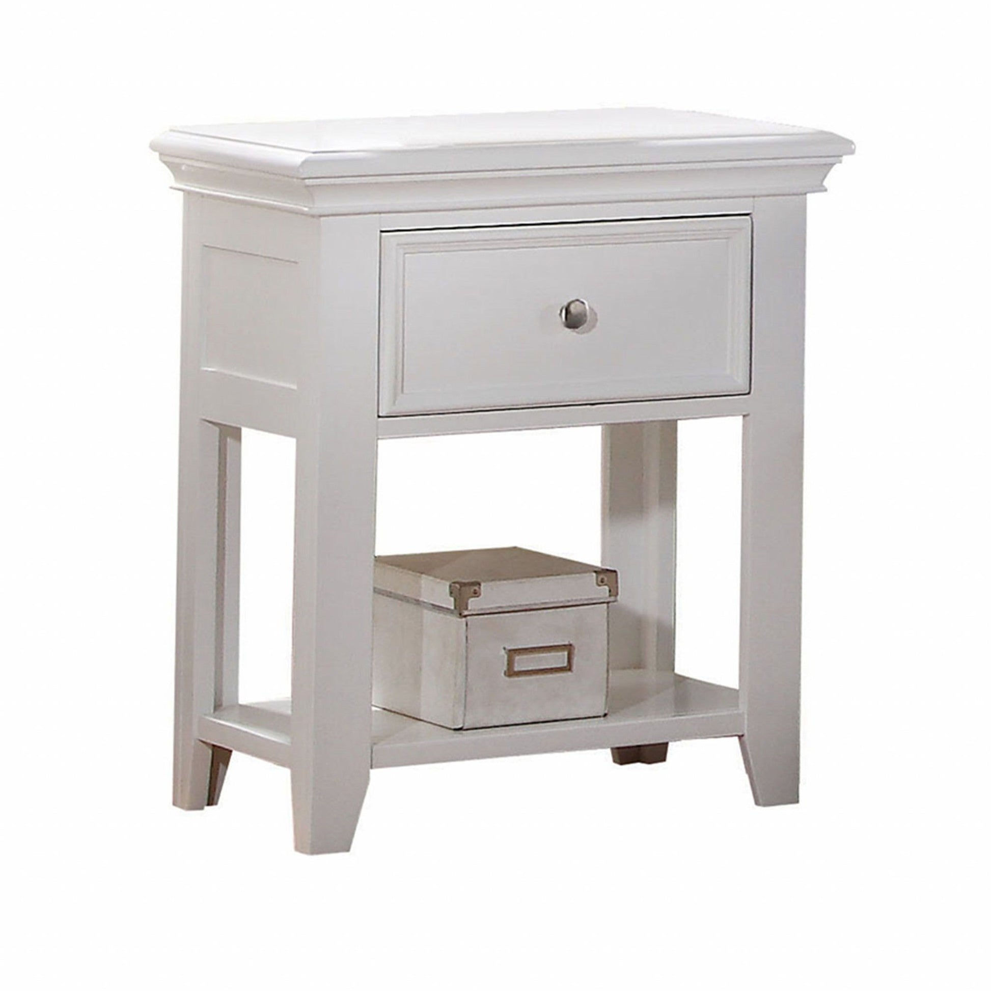27" White One Drawer Nightstand Homeroots