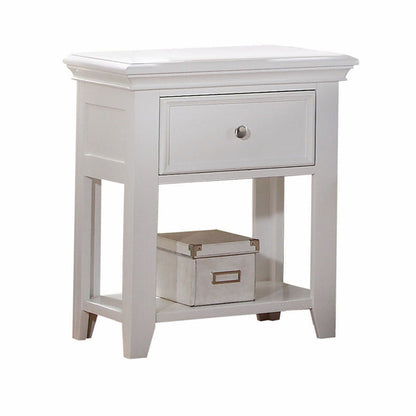 27" White One Drawer Nightstand Homeroots