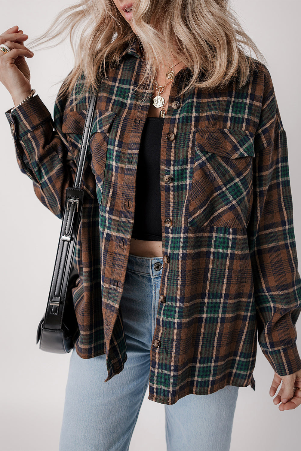 Elizabeth Plaid Print Chest Shirt