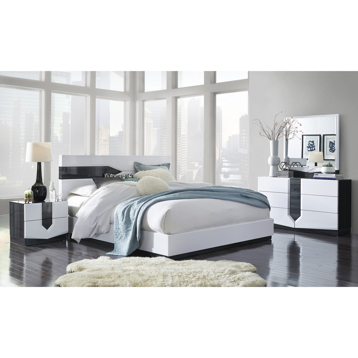 21" Gray Wood Two Drawer Nightstand Homeroots