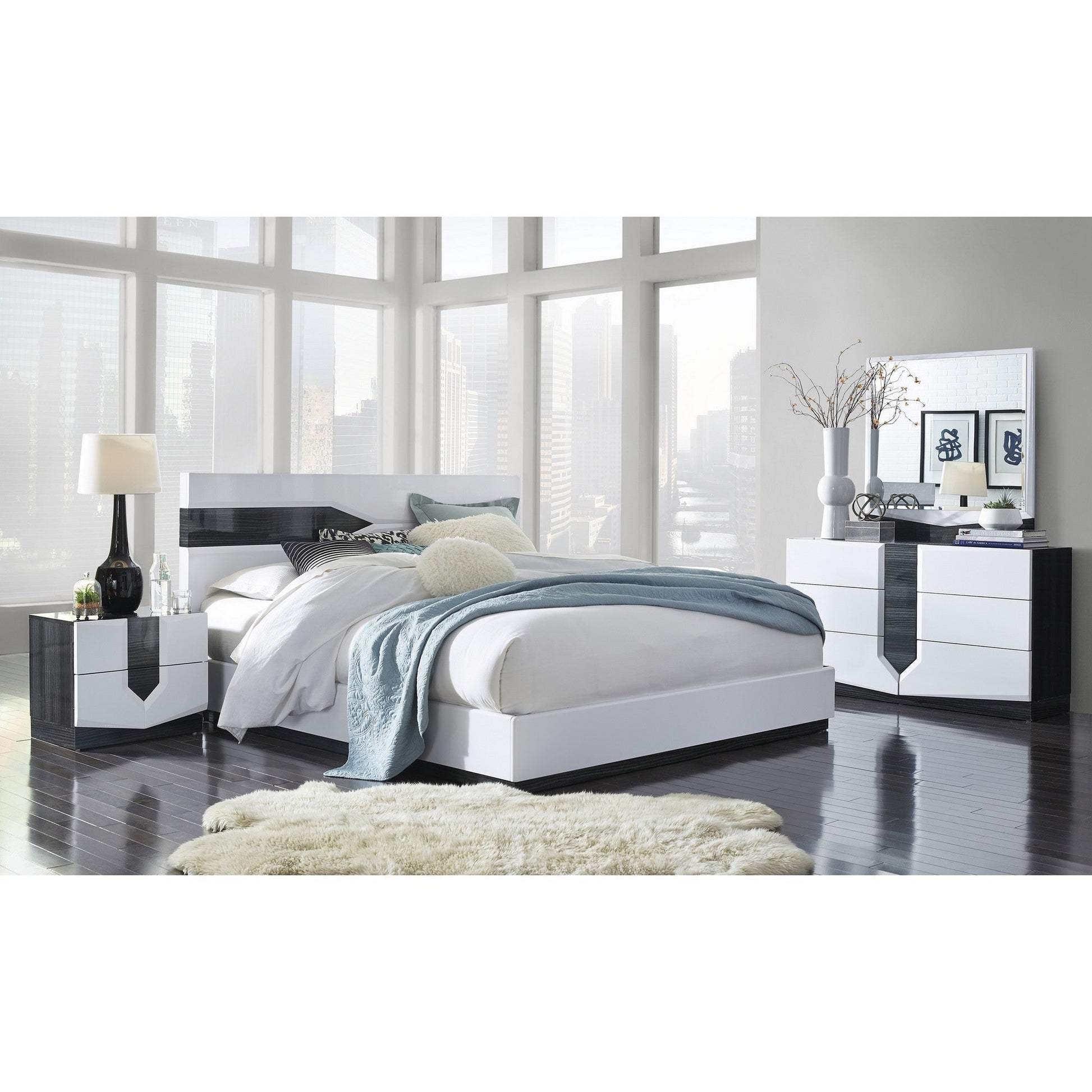 21" Gray Wood Two Drawer Nightstand Homeroots