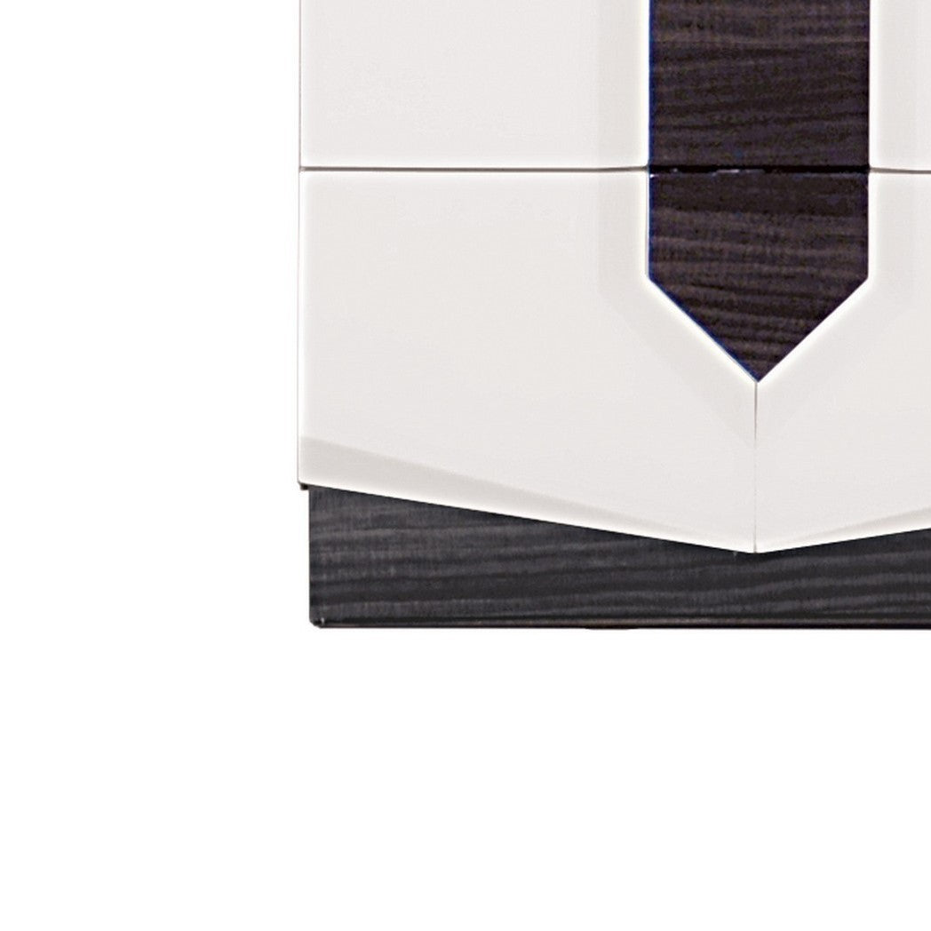 21" Gray Wood Two Drawer Nightstand Homeroots