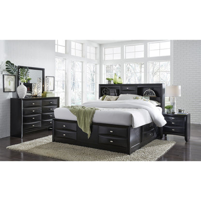 25" Black Wood Three Drawer Nightstand Homeroots