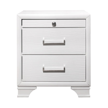 27" White Wood Two Drawer Nightstand Homeroots