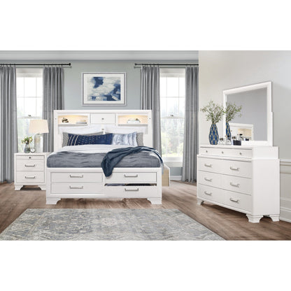 27" White Wood Two Drawer Nightstand Homeroots