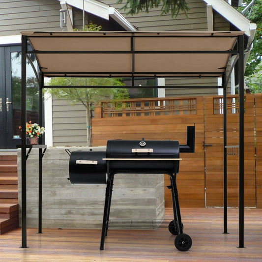7 Feet Grill Gazebo with Serving Shelf and Storage Hooks ShipItFurniture