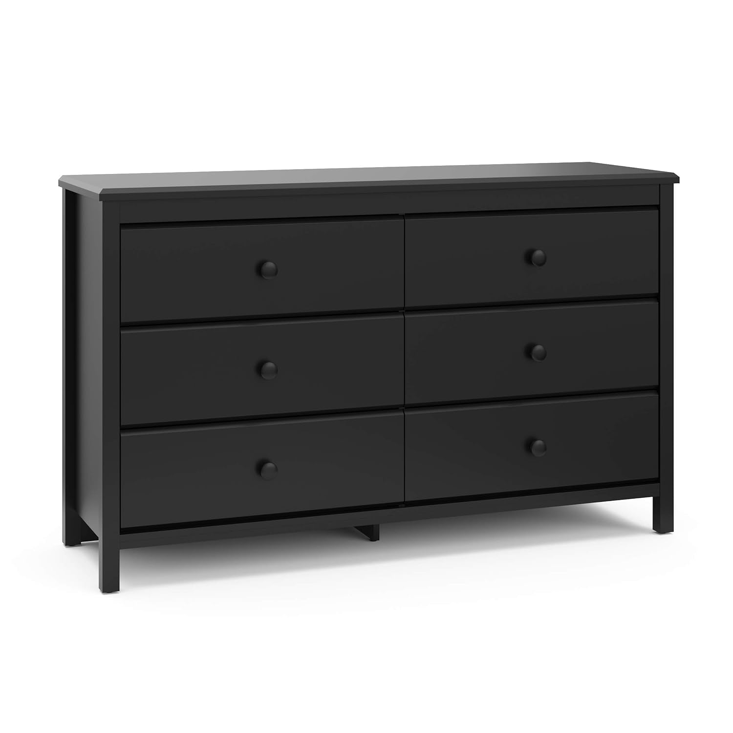 Alpine 6 Drawer Double Dresser (Black) – GREENGUARD Gold Certified, Dresser for Nursery, 6 Drawer Dresser, Kids Dresser, Nursery Dresser Drawer Organizer, Chest of Drawers ShipItFurniture
