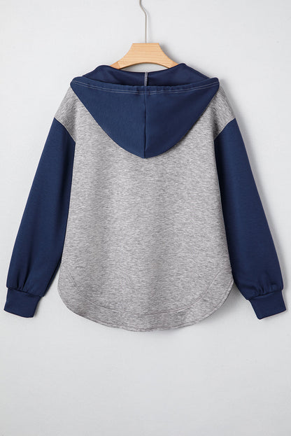 Zariyah Block Patchwork Drawstring Hoodie