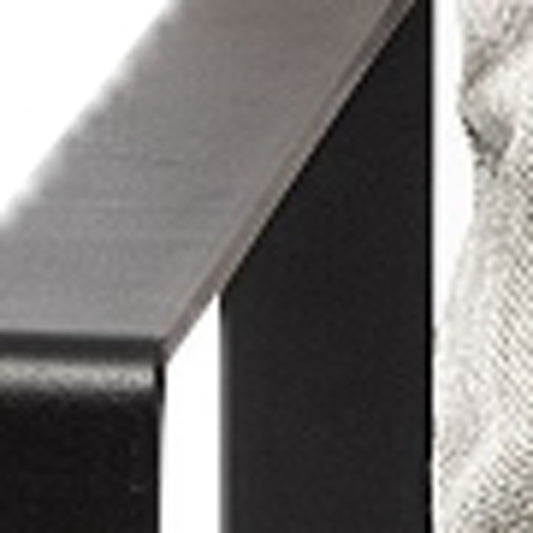 35" Gray and Black Fabric Lounge Chair
