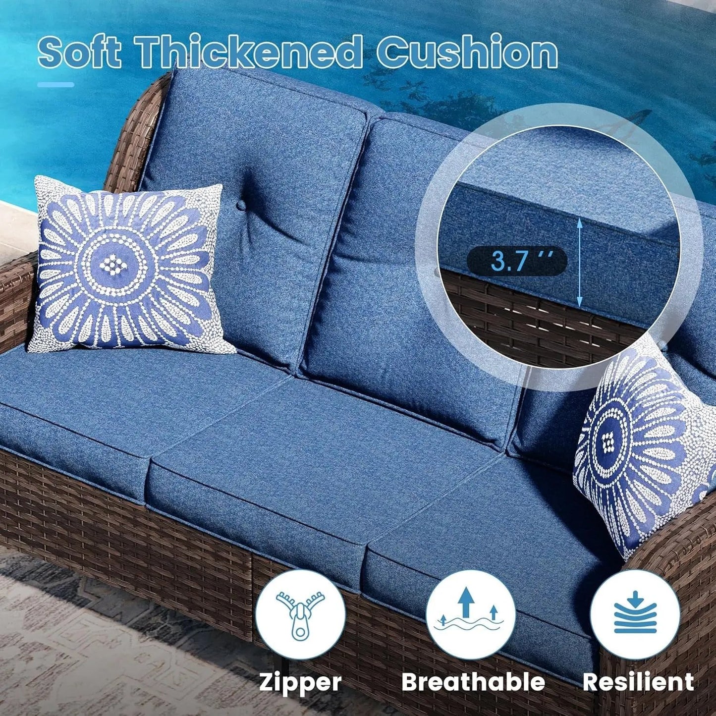 Outdoor Patio Furniture Set with Fire Pit Table-4