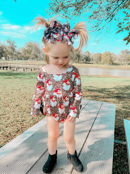 Leopard Santa ruffle romper - Get it from Bo