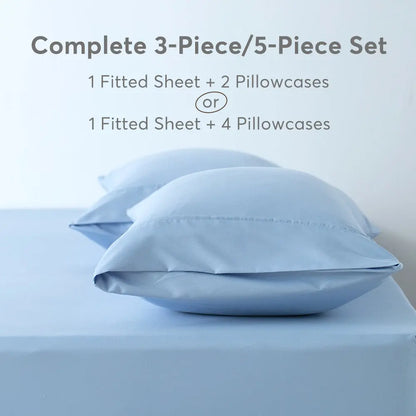 Kasentex All Season Deep Pocket Fitted Sheet Set with Pillowcases, Room Decor, Graduation Gifts Kasentex