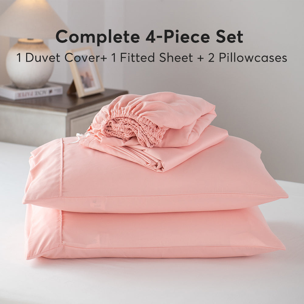 Kasentex Duvet Cover Bedding Set with Duvet Cover, Pillowcase, Fitted Sheet, Hypoallergenic and Breathable, Room Decor, Graduation Gifts