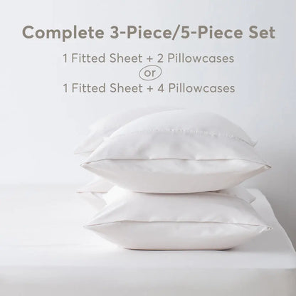 Kasentex All Season Deep Pocket Fitted Sheet Set with Pillowcases, Room Decor, Graduation Gifts Kasentex