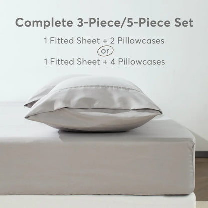 Kasentex All Season Deep Pocket Fitted Sheet Set with Pillowcases, Room Decor, Graduation Gifts Kasentex
