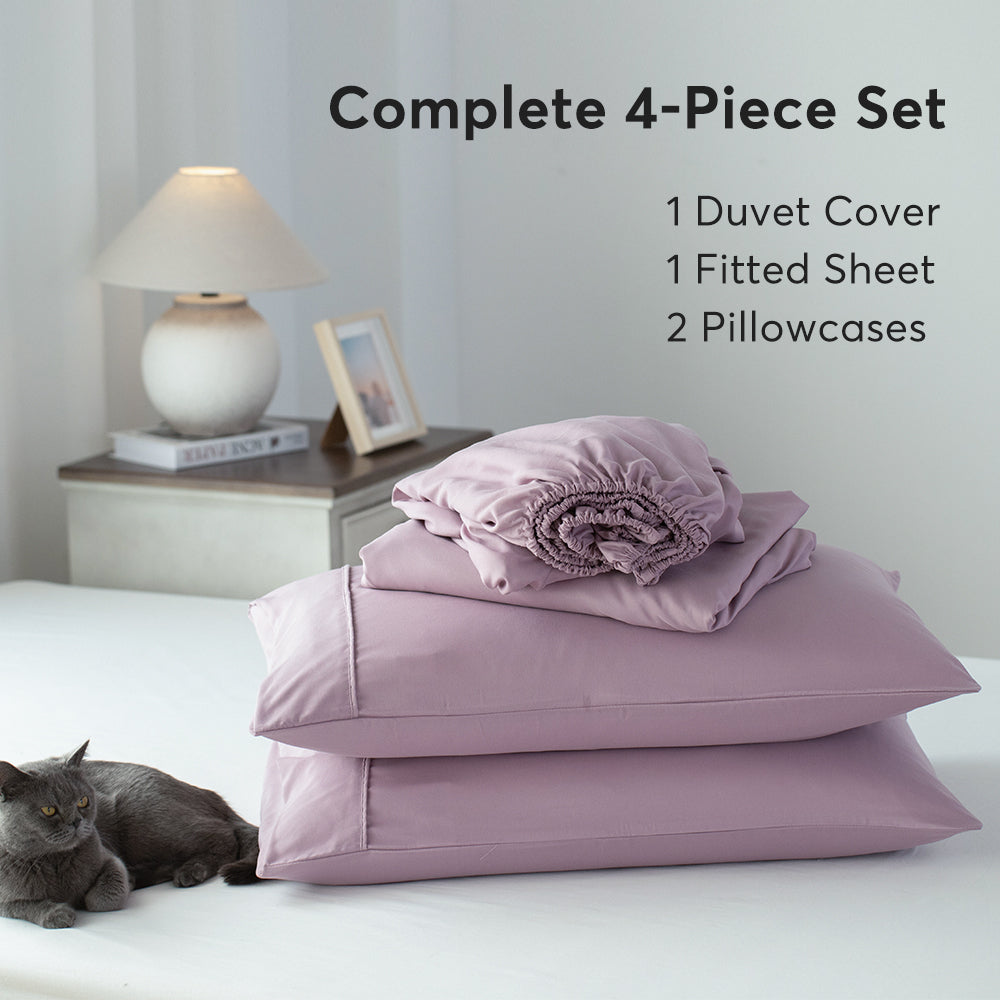 Kasentex Duvet Cover Bedding Set with Duvet Cover, Pillowcase, Fitted Sheet, Hypoallergenic and Breathable, Room Decor, Graduation Gifts