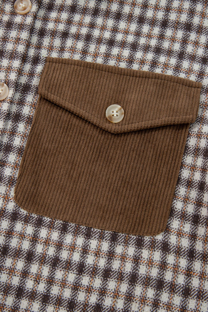 Ava Flap Patchwork Plaid Shacket