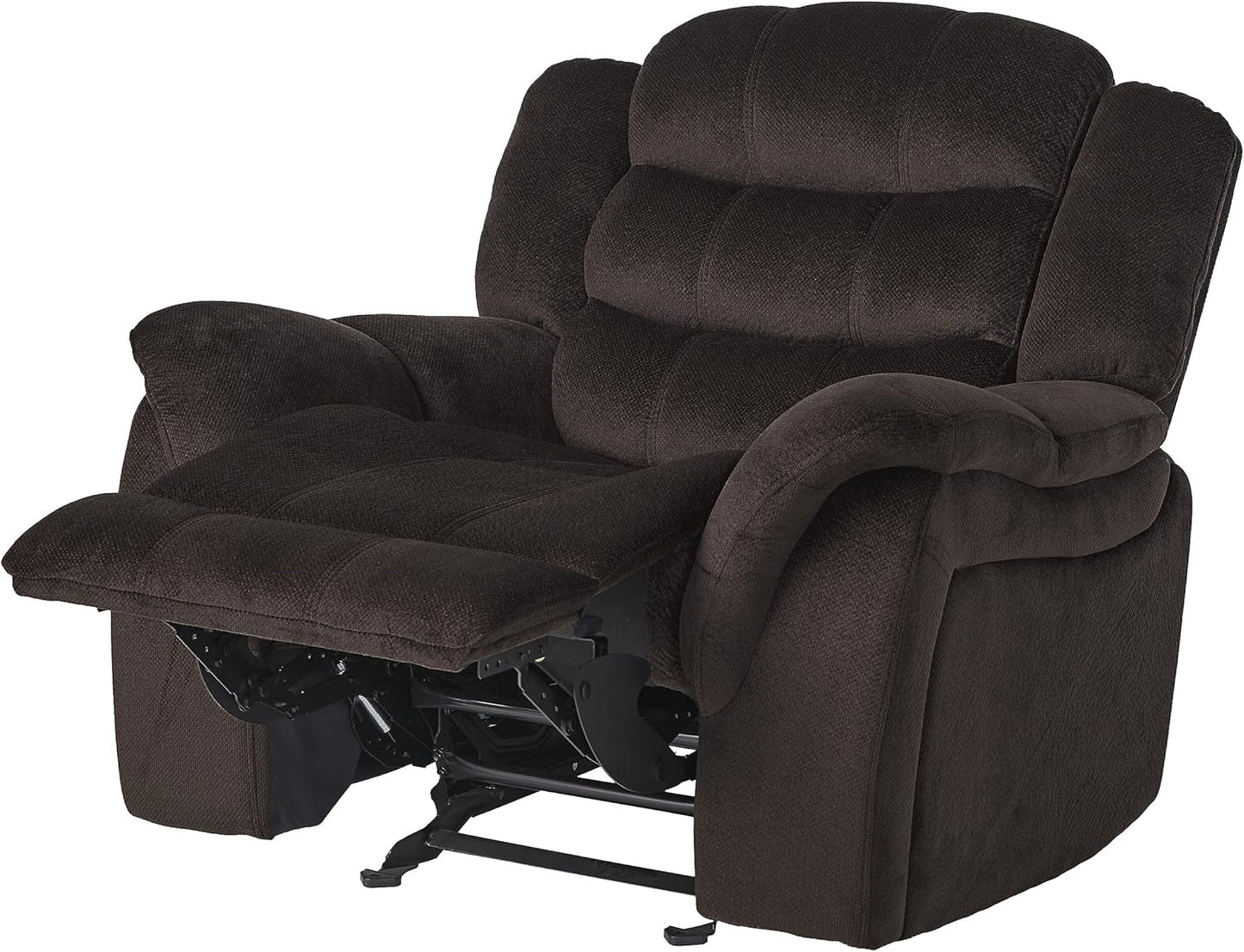 Hawthorne Chocolate Brown Glider Recliner Dual Function ShipItFurniture