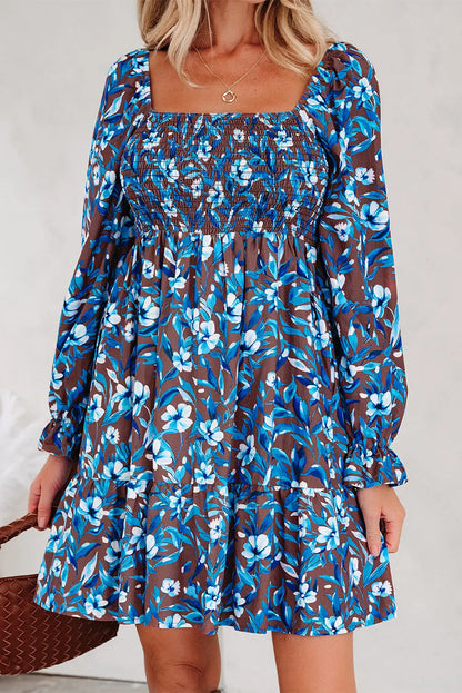 Norava Ruffled Sleeve Floral Dress