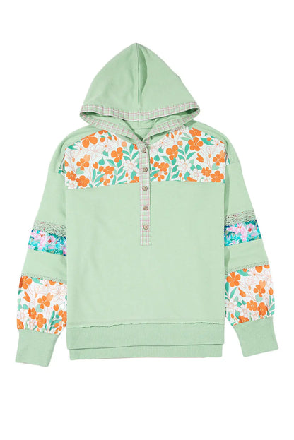 Emberly Patchwork Half Hooded Pullover