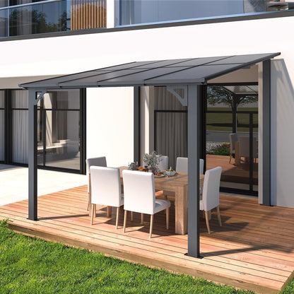 8x8 Wall-Mounted Gazebo Lean To Patio Clearance ShipItFurniture