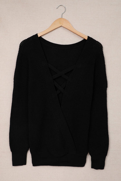 Amelia Back Hollow Out Sweater