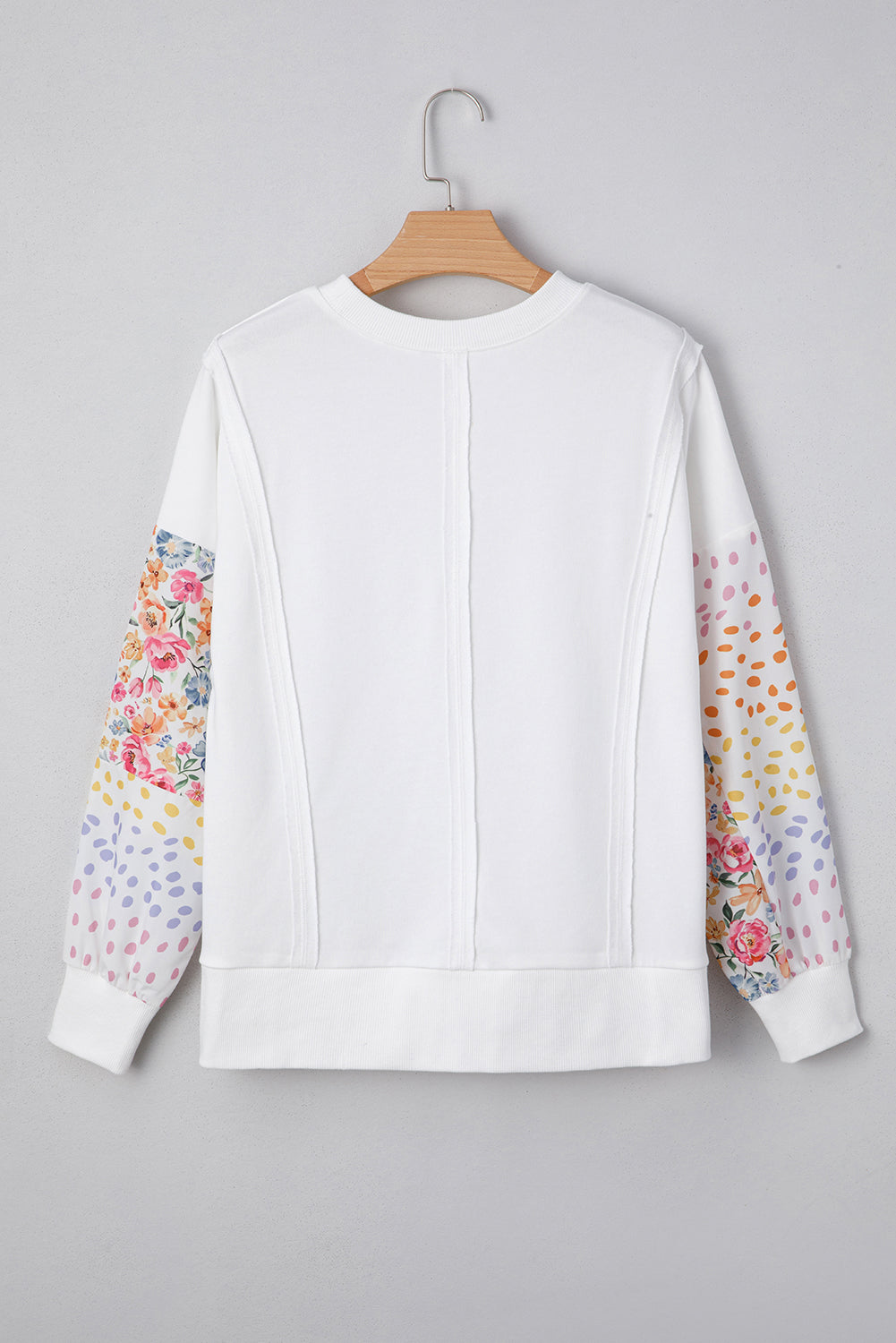 Raelynn Floral Patchwork Casual Sweatshirt Threaded Pear