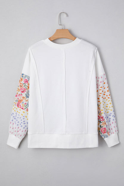 Raelynn Floral Patchwork Casual Sweatshirt