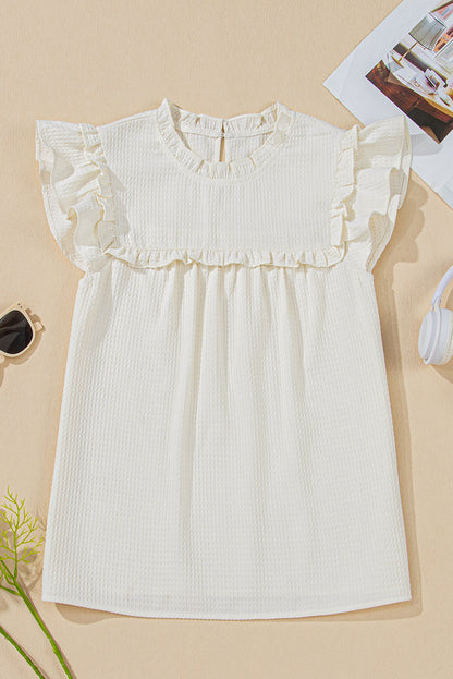 Ava Trim Waffle Knit Blouse