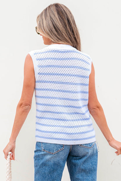 Veda V Neck Gold Buttons Elegant Sweater Vest