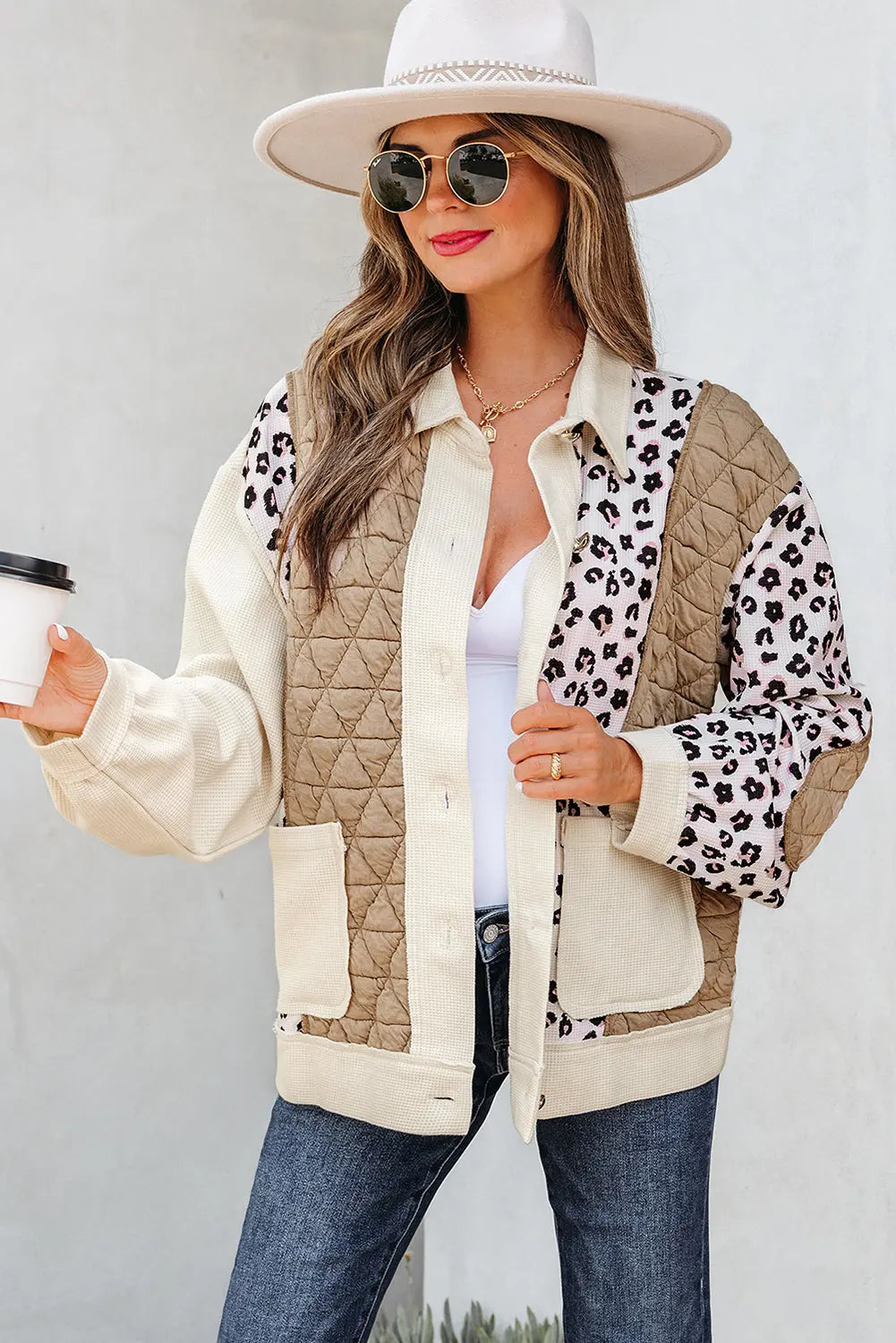 Novaza Quilted Patchwork Front Jacket