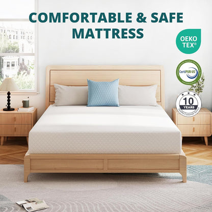 Green Tea Memory Foam Queen Mattress for Comfort