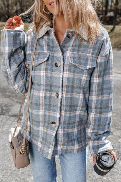 Madison Cuffs Patchwork Plaid Shirt