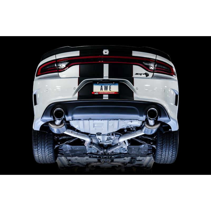 AWE Tuning 2015+ Dodge Charger 6.4L/6.2L SC Non-Resonated Touring Edition Exhaust - Silver Tips NP Motorsports