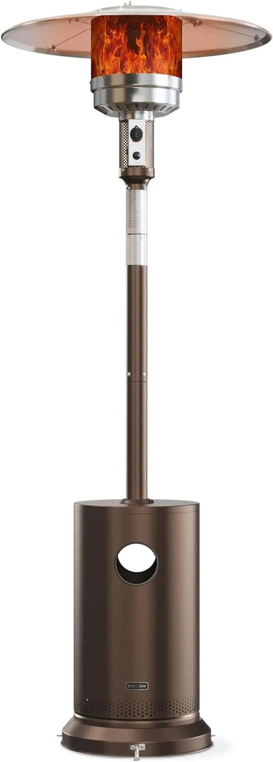 48,000 BTU Patio Heater for Outdoor Use with round Table Design, Double-Layer Stainless Steel Burner and Wheels, Outdoor Patio Heater for Home and Commercial, Bronze, 31.9" X 31.9" X 86.6"-0